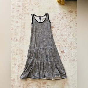 GAP Black & White Floral Tiered Tank Maxi Dress